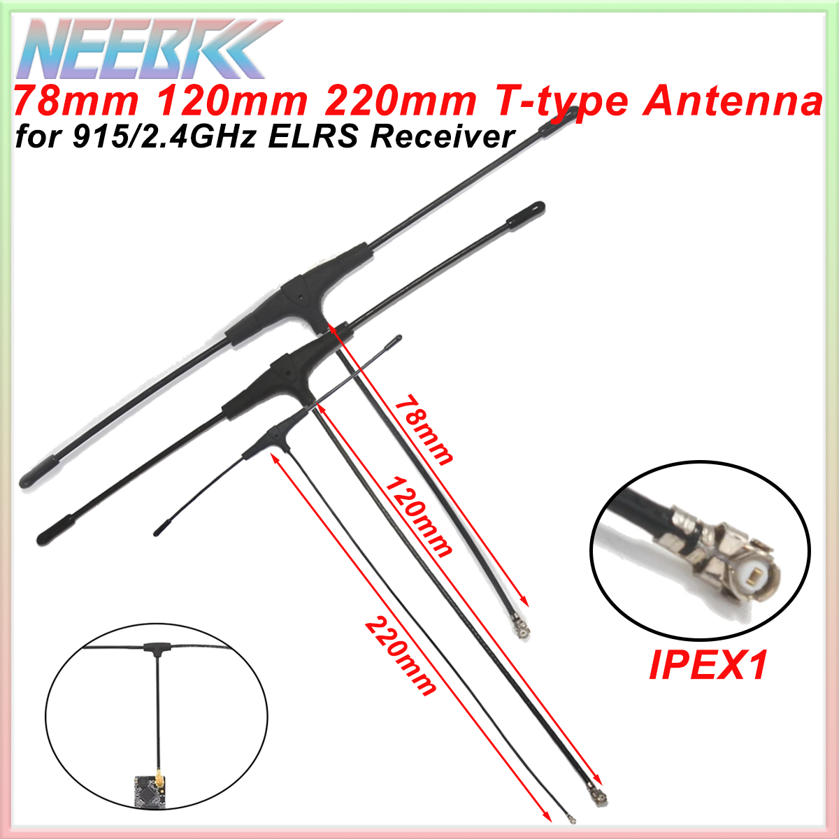 Crossfire Receiver Rx - 915MHz 2.4G T-type ELRS Antenna 78/120/220mm