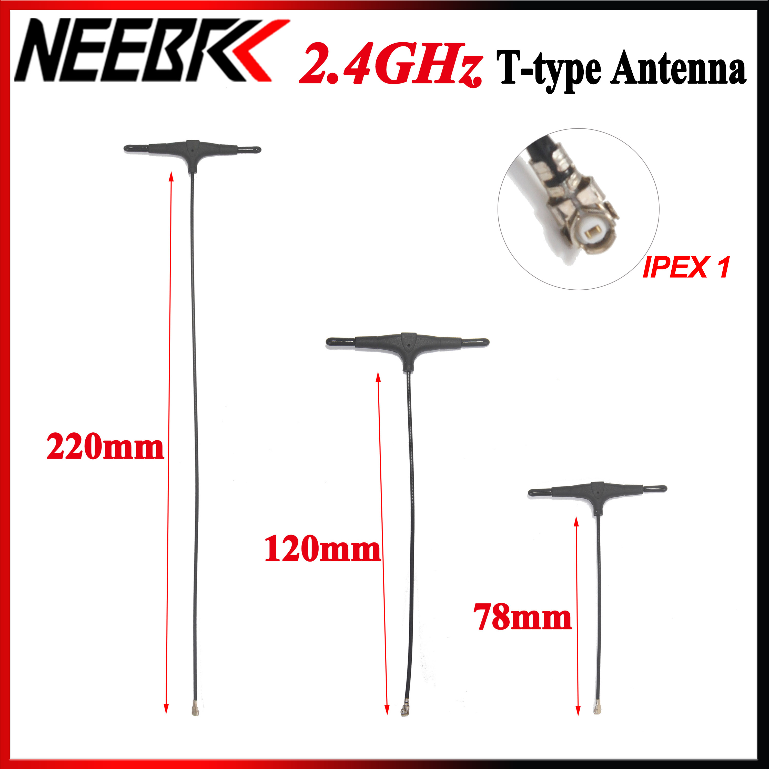 Crossfire Receiver Rx - 1/5/10/20PCS 78/120/220mm 2.4G T-type Antenna IPEX