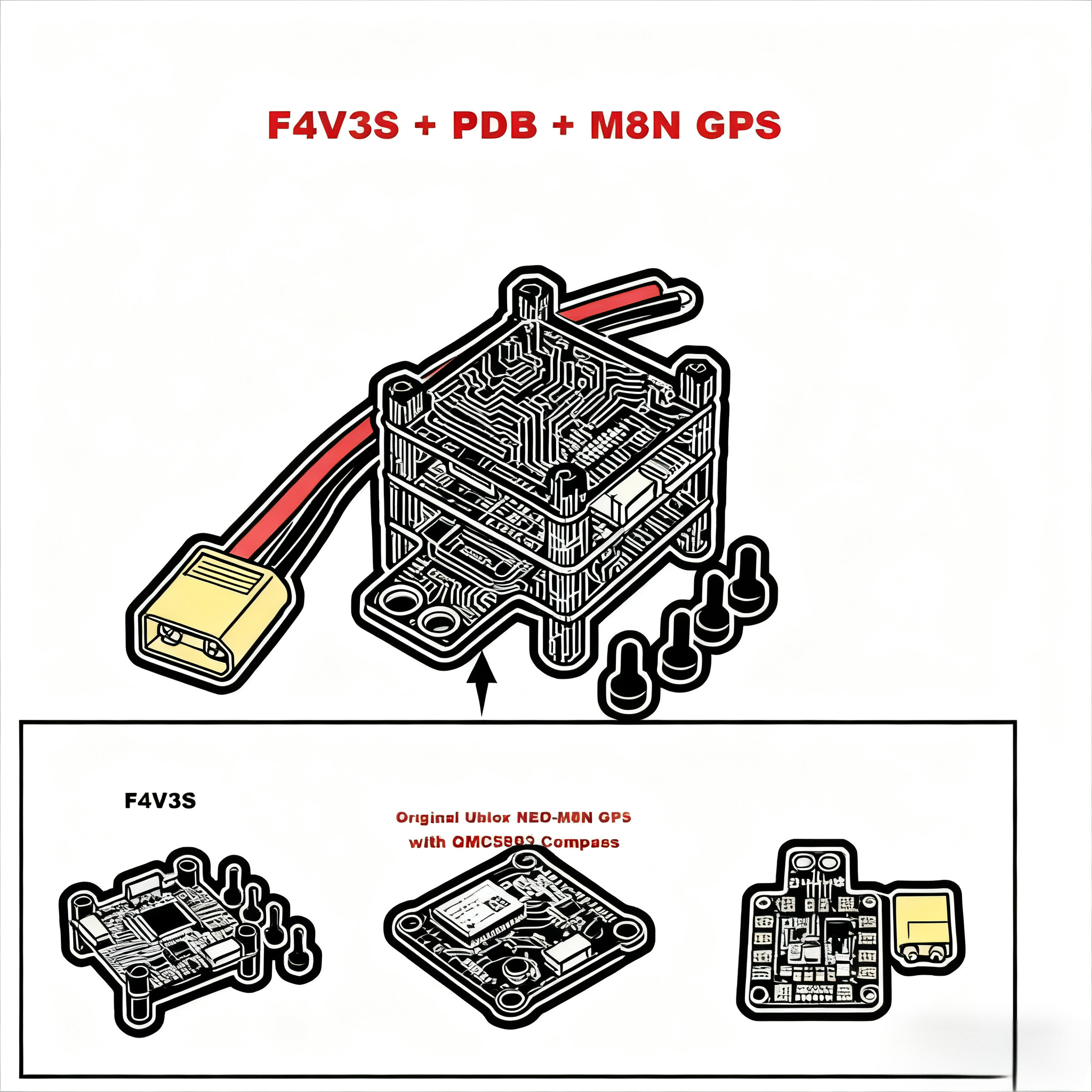 Betaflight Flight Controller - F4 V3 F4 V3S M8N GPS