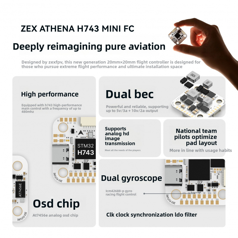 ZEX ATHENA H743 Mini Flight Co - Betaflight Flight Controller review and price