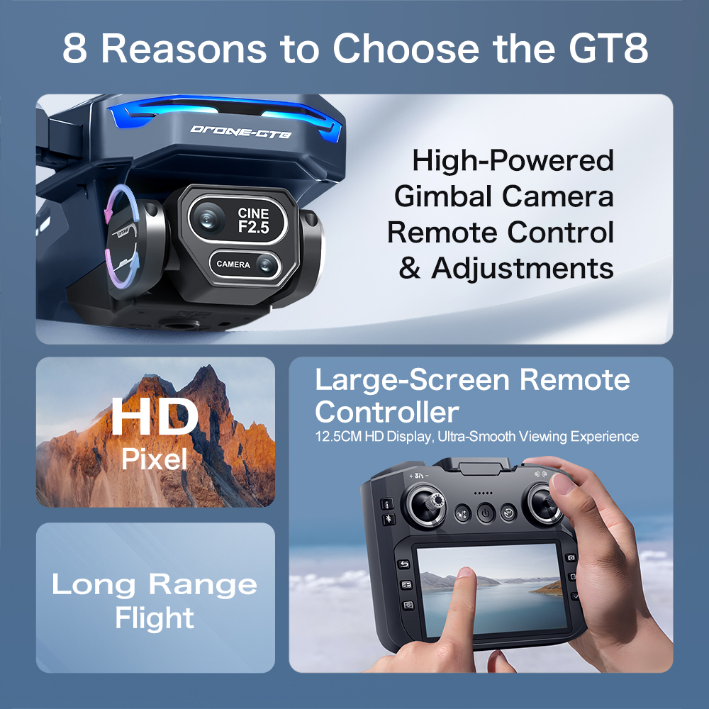 New Hot Sale GT8 Drone 4K Prof - Drone Top Rc review and price