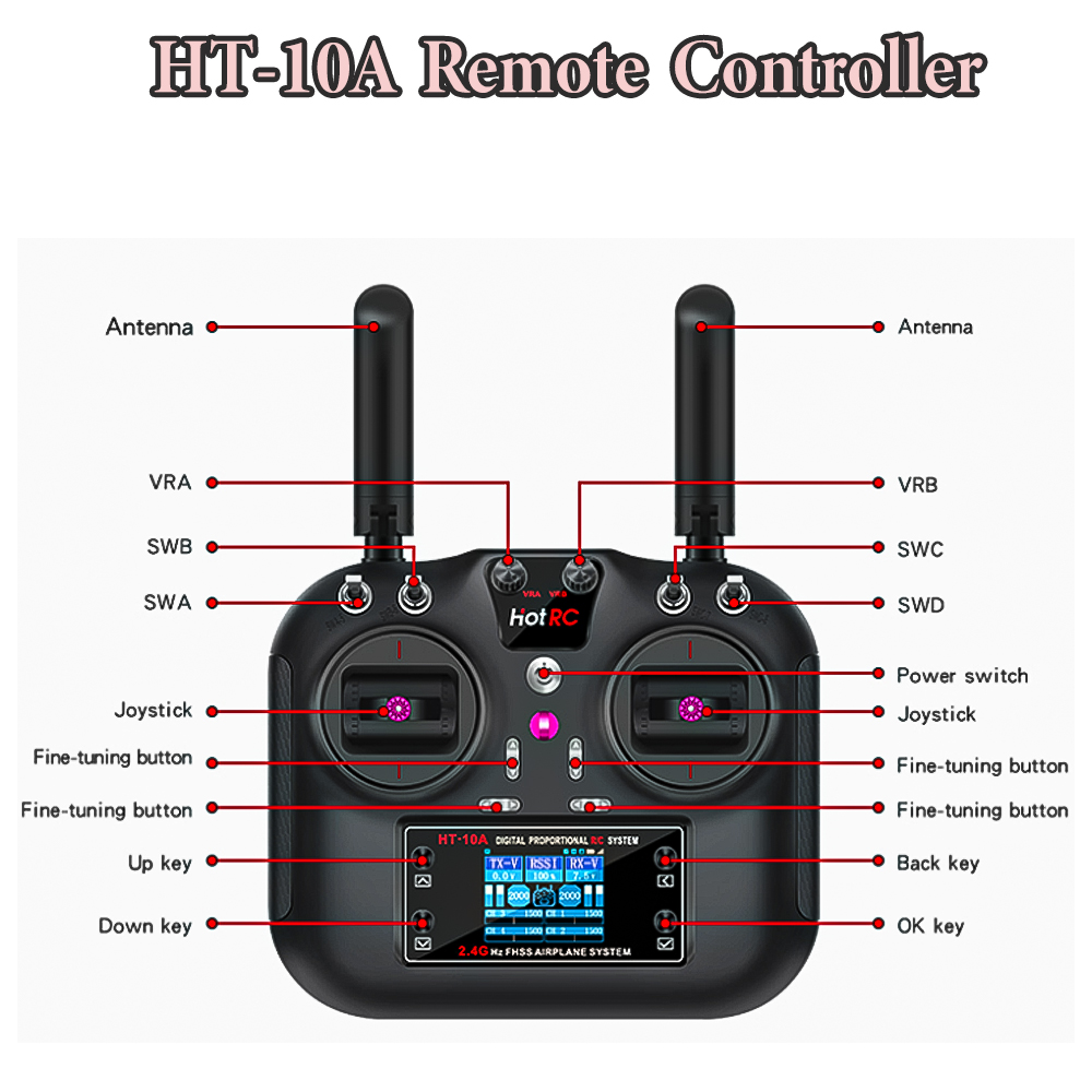 Hotrc HT-10A 2.4G 10CH Transmi - Drone Rc Battery review and price