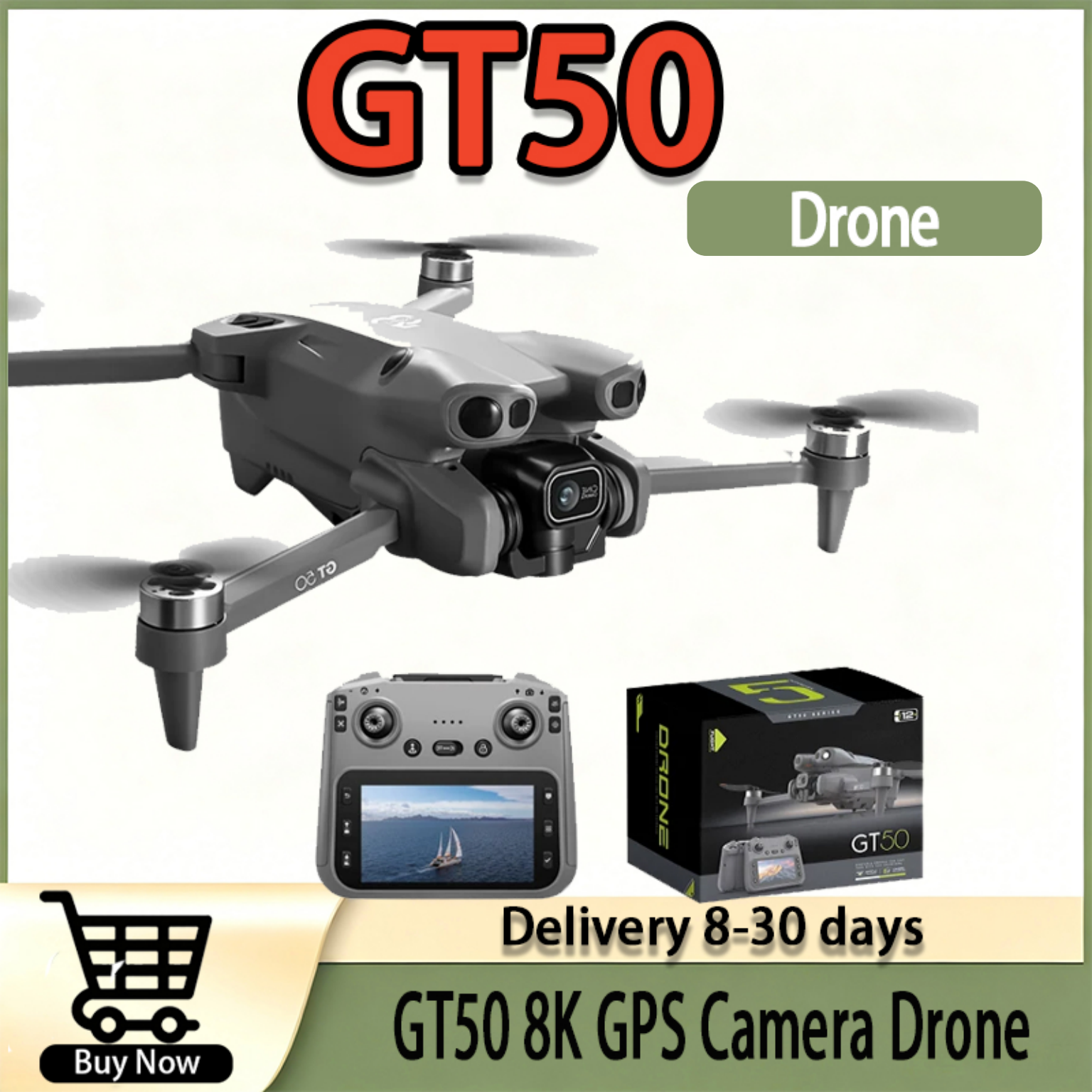 GT50 GPS Drone, 8K Dual Camera - Drone Top Rc review and price
