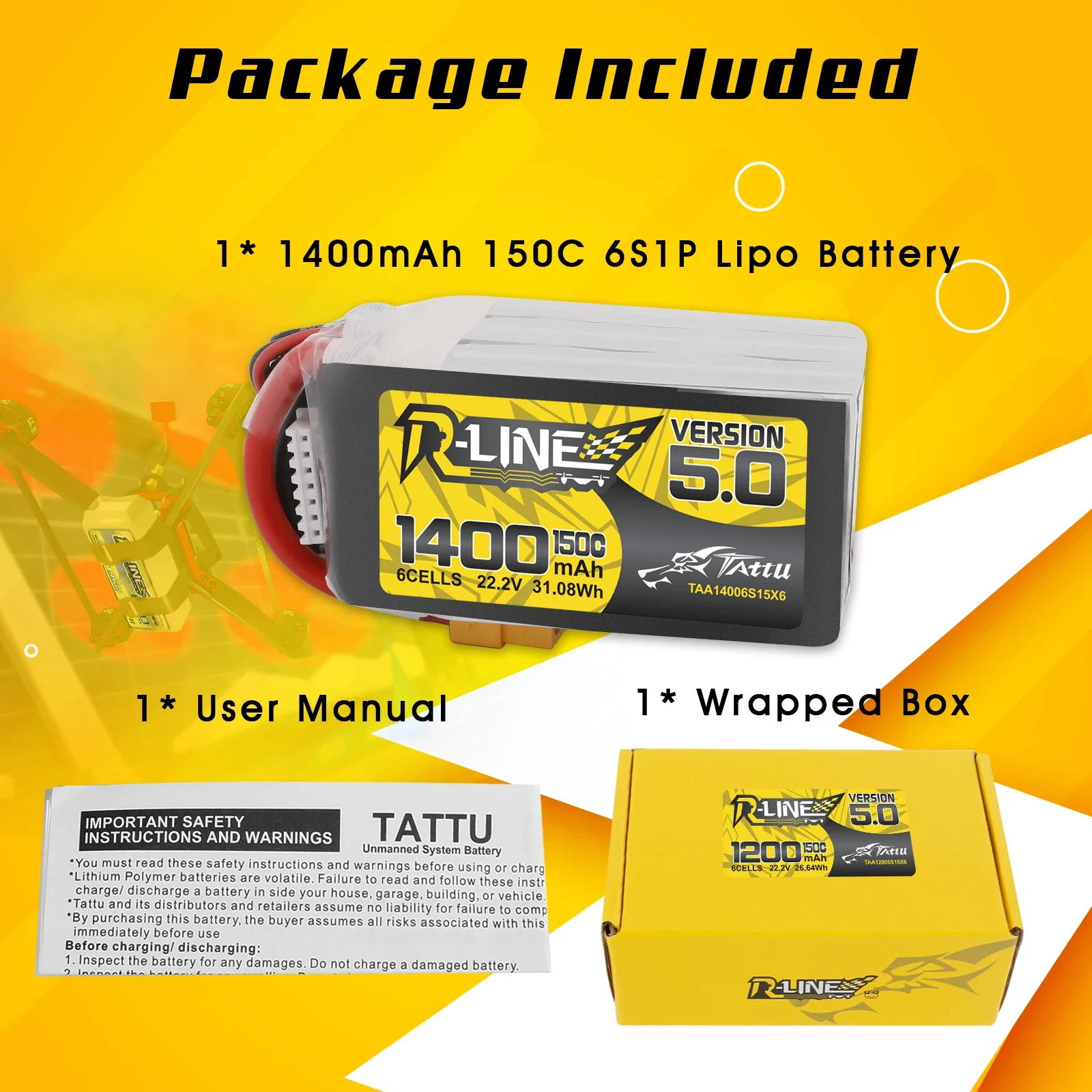 Tattu R-Line 1200mAh 1400mAh 6 - Drone Frame 5 Inch review and price